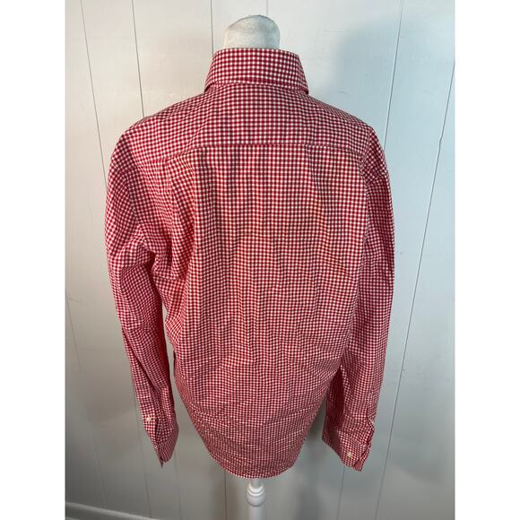 BARBOUR MEN'S STAPELTON RED/WHITE CHECK L/S SHIRT Size S. Tailored Fit - Picture 2 of 6